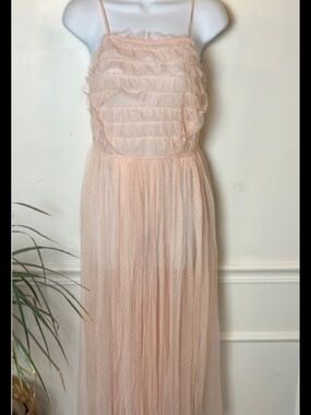 Romeo & Juliet Couture Tulle Ruffle Midi Dress New With Tags Size Small Blush